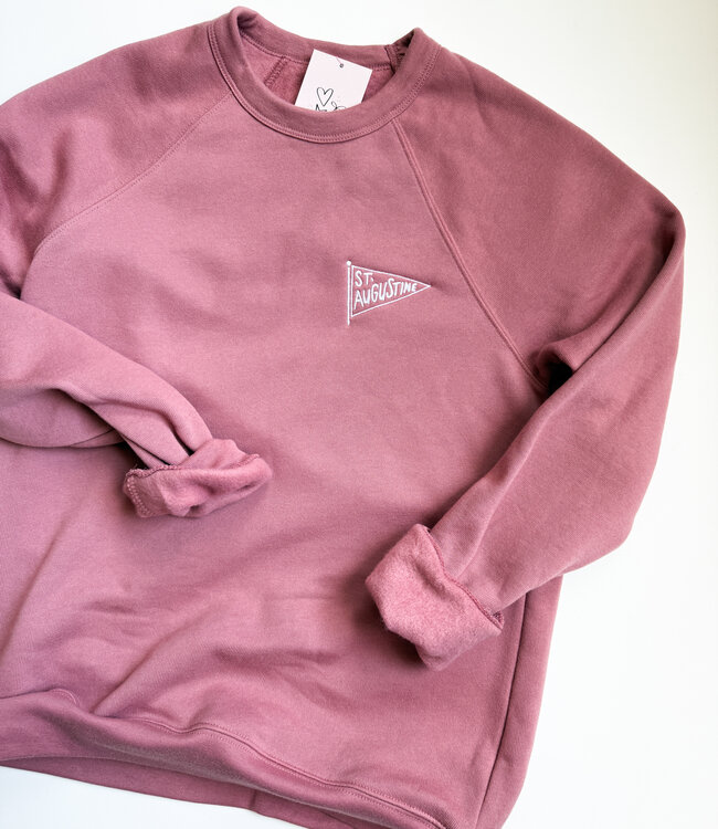 Embroidered St Augustine Pullover Mauve