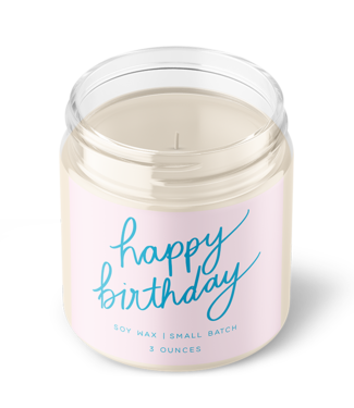 Declaration & Co. Petite Happy Birthday Script Candle