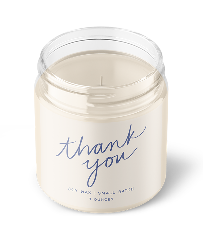 Declaration & Co. Petite Thank You Script Candle