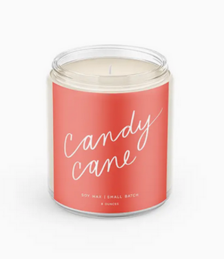 Declaration & Co. Candy Cane Script Candle