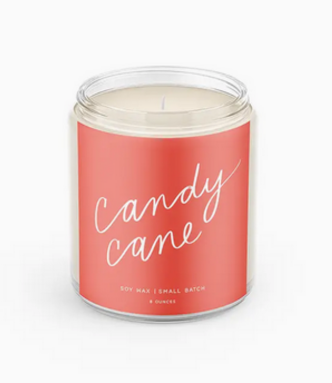 Declaration & Co. Candy Cane Script Candle