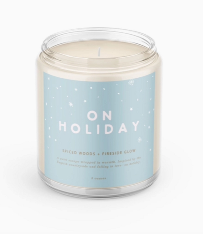 Declaration & Co. On Holiday Script Candle