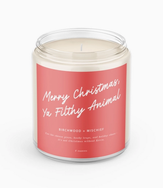 Declaration & Co. Merry Christmas Ya Filthy Animal Script Candle