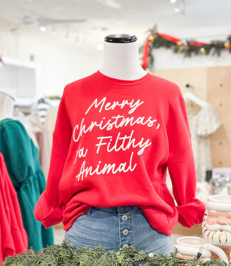 Declaration & Co. Merry Christmas Ya Filthy Animal Pullover