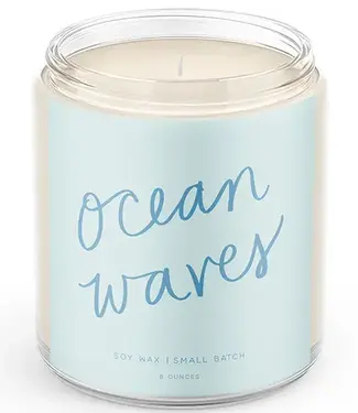 Declaration & Co. Ocean Waves Script Candle