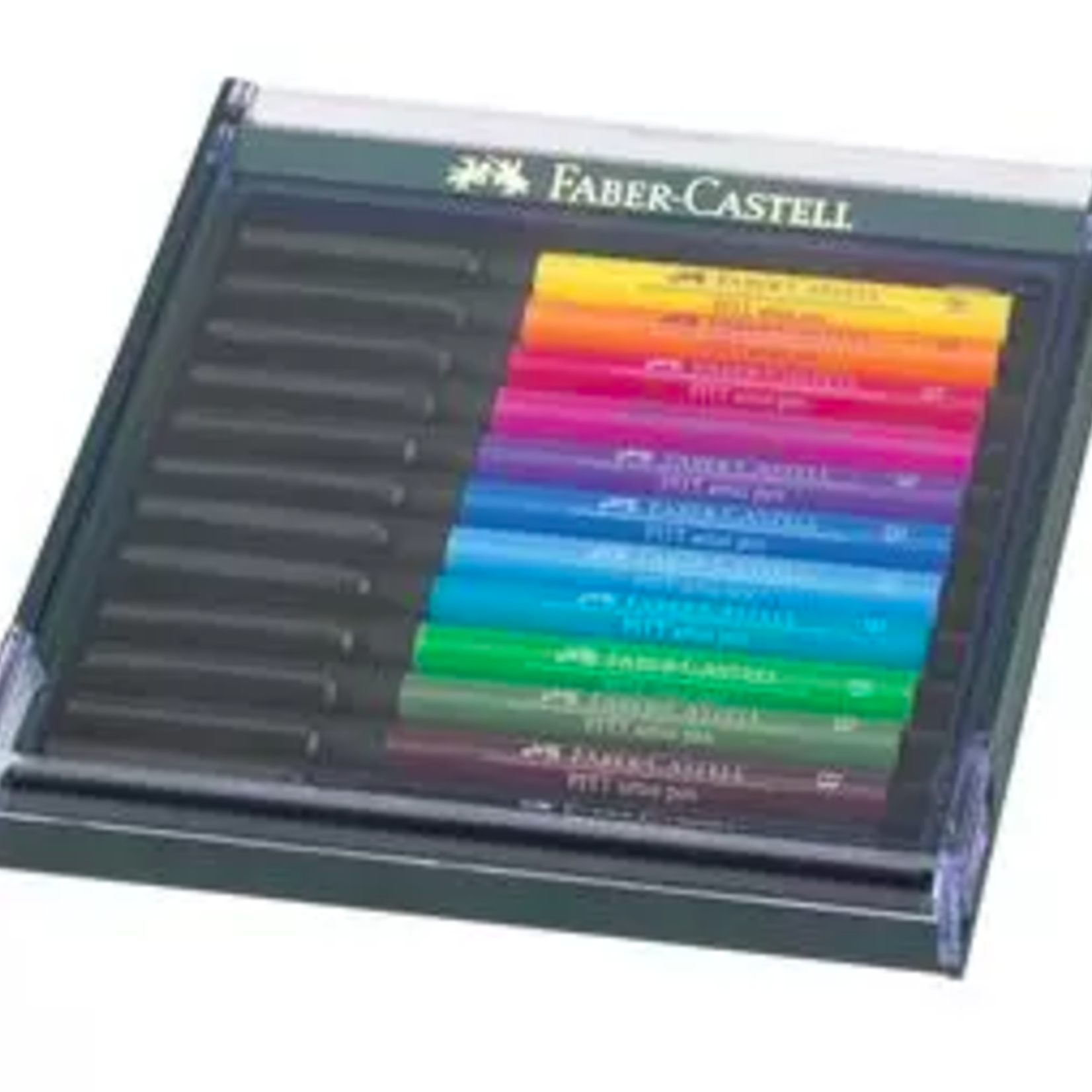 FABER CASTELL PITT ARTIST PEN BRUSH SET/12 INTENSIVE COLOURS