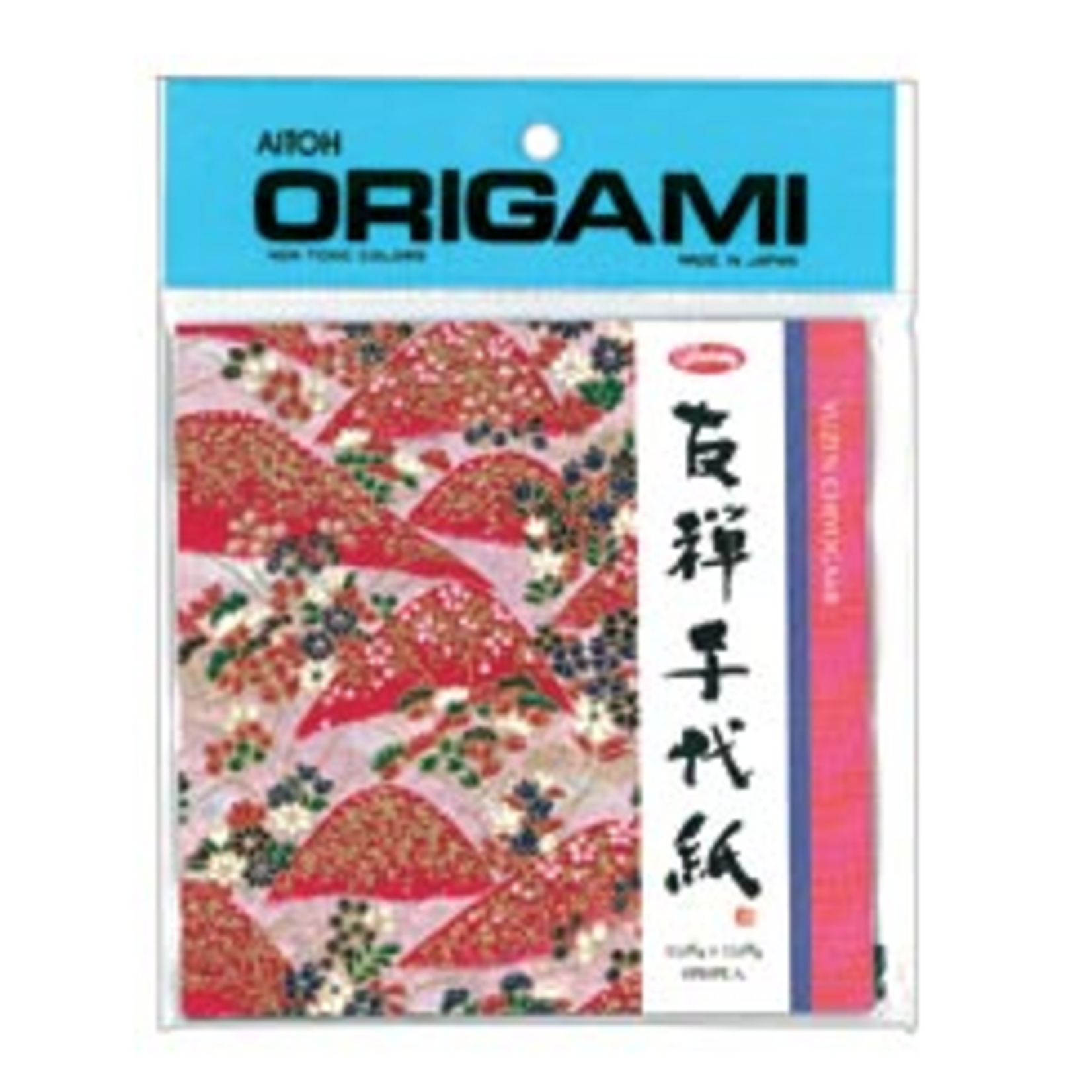 AITOH AITOH ORIGAMI PAPER FLORAL METALLIC CHIYOGAMI 5 7/8'' 8/PK