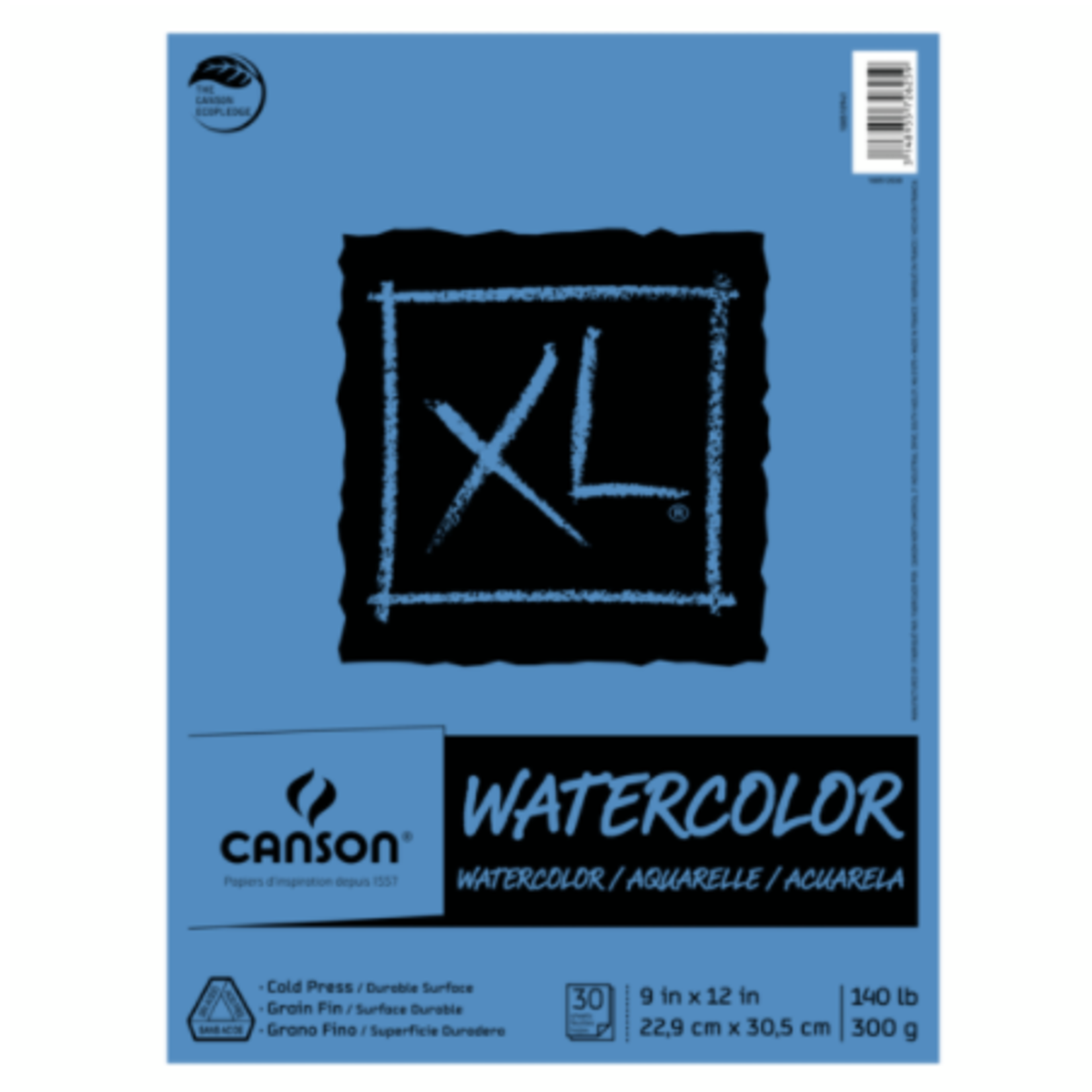 CANSON CANSON XL WATERCOLOUR PAD 140LB 9X12 TAPE BOUND 30/SHEET