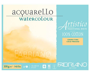 Fabriano Artistico Watercolor Paper 140lb 10 Sheet Block 18x24