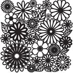 THE CRAFTERS WORKSHOP STENCIL 6X6 TCW157S MINI FLOWER FRENZY