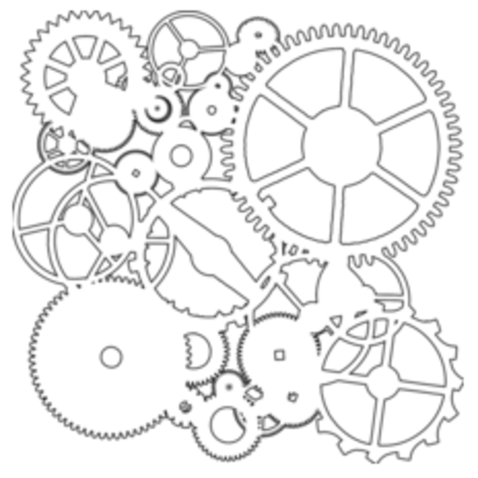 THE CRAFTERS WORKSHOP STENCIL 6X6 TCW262S MINI GEARS