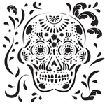 THE CRAFTERS WORKSHOP STENCIL 6X6 TCW339S MINI MEXICAN SKULL