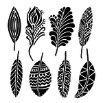 THE CRAFTERS WORKSHOP STENCIL 6X6 TCW389S MINI FANCY FEATHERS