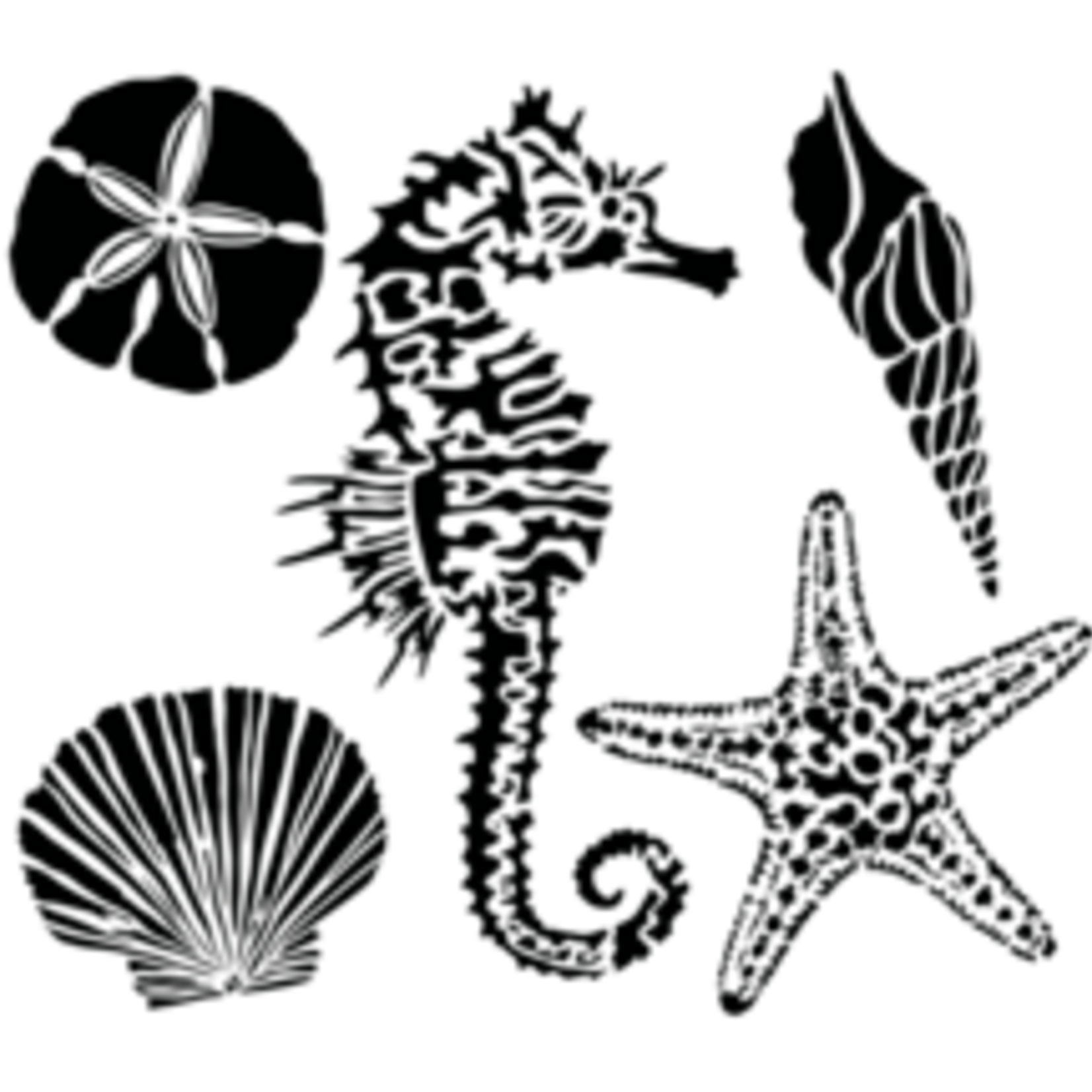 THE CRAFTERS WORKSHOP STENCIL 6X6 TCW496S MINI SEA CREATURES