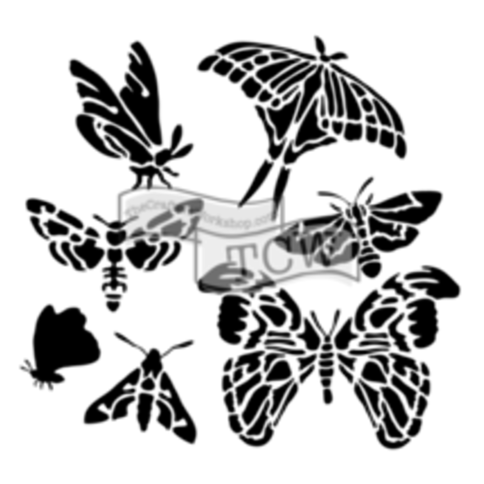 THE CRAFTERS WORKSHOP STENCIL 6X6 TCW580S MINI GRACEFUL MOTHS