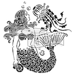 THE CRAFTERS WORKSHOP STENCIL 6X6 TCW783S MINI MERMAID DREAMS