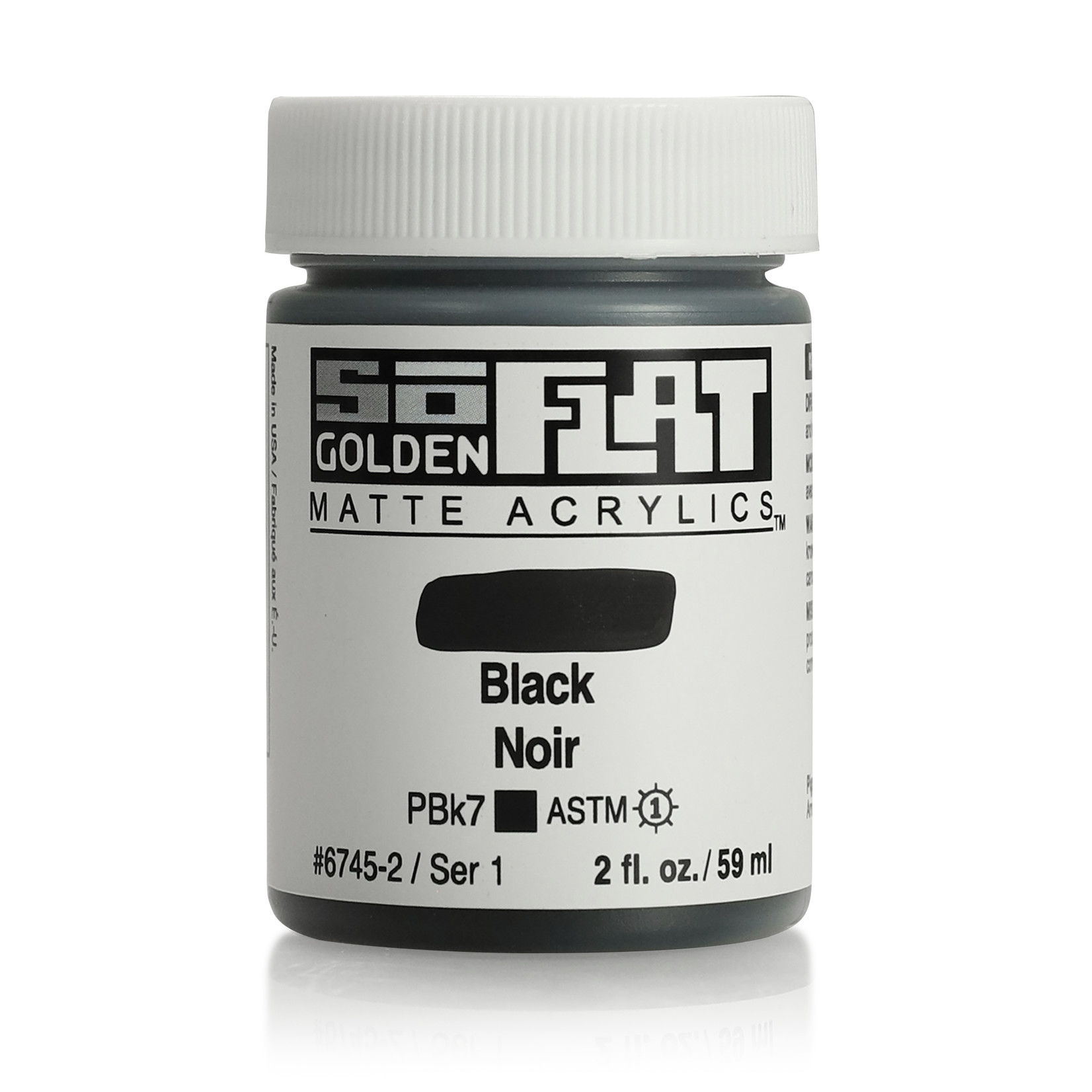 GOLDEN SO FLAT MATTE ACRYLIC 2OZ BLACK