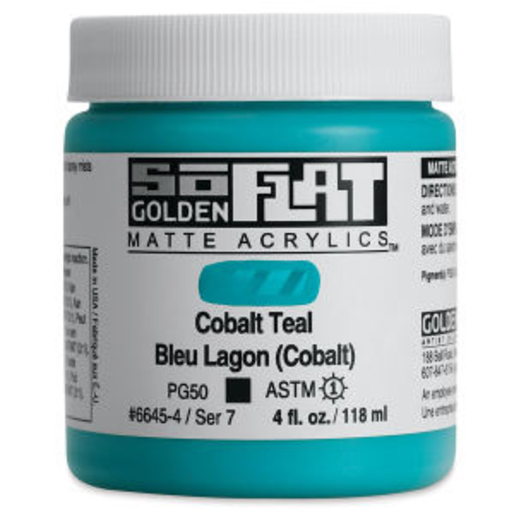 GOLDEN SO FLAT MATTE ACRYLIC 4OZ COBALT TEAL