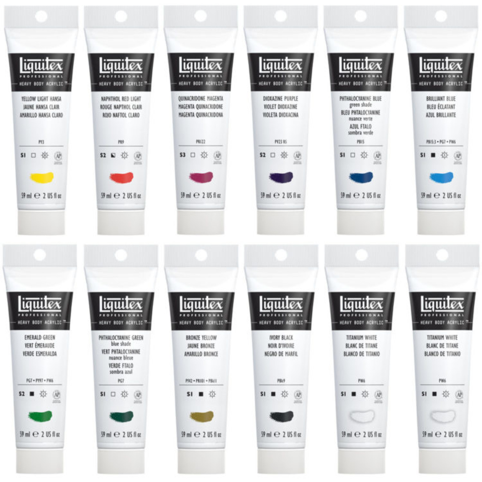 LIQUITEX HEAVY BODY ACRYLIC CLASSICS SET/12X59ML
