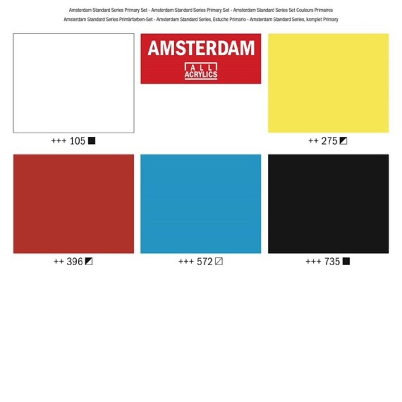 AMSTERDAM AMSTERDAM ACRYLIC 120ML SET/5 PRIMARY