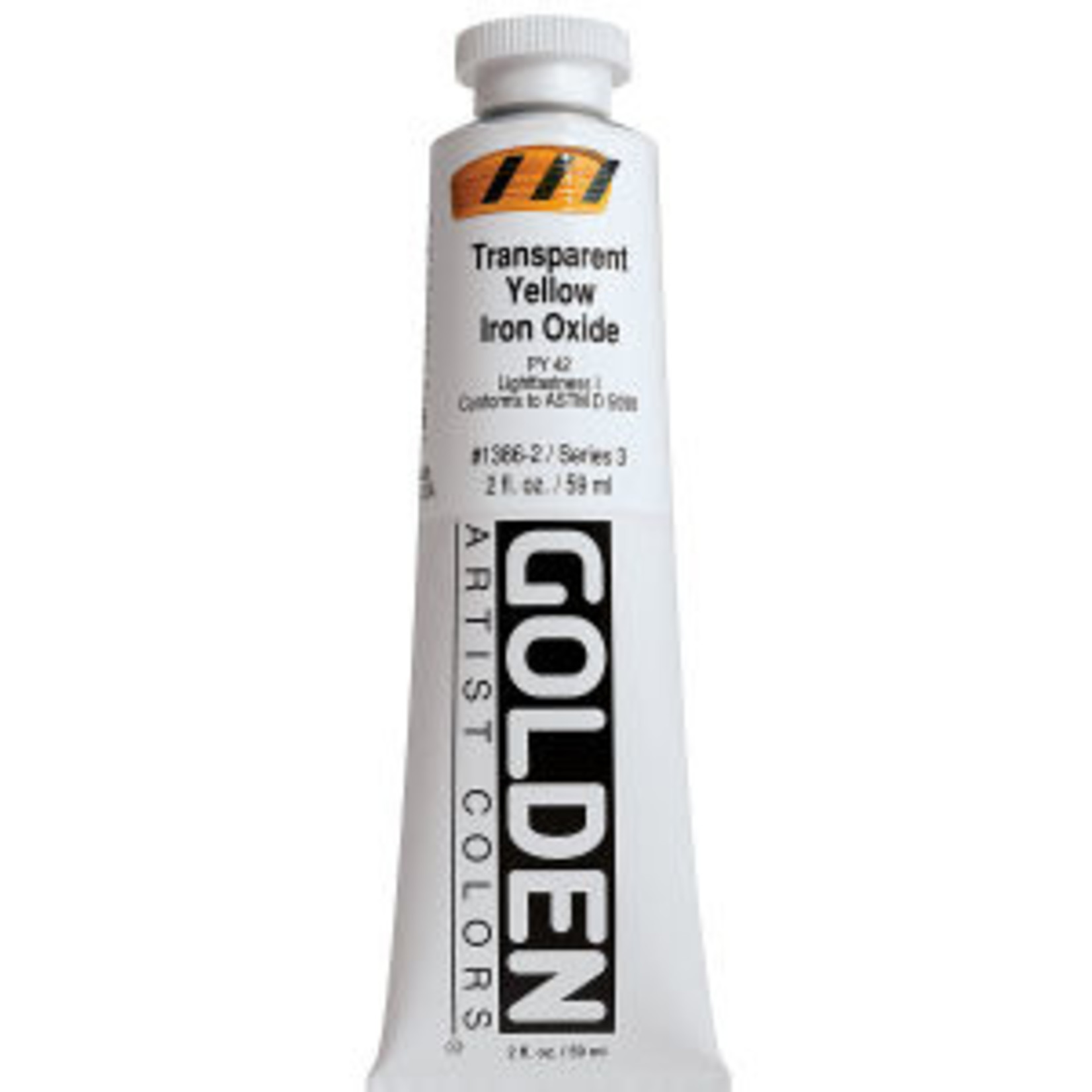 GOLDEN GOLDEN HEAVY BODY ACRYLIC 2OZ TRANSPARENT YELLOW IRON OXIDE