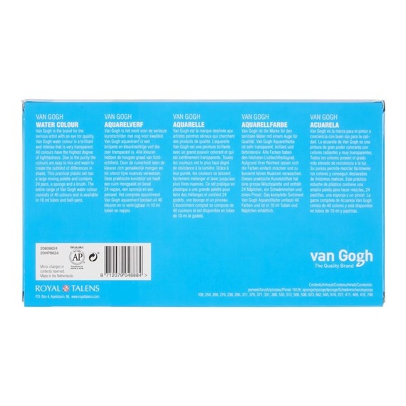 VAN GOGH WATERCOLOUR POCKET BOX 24/PANS GENERAL