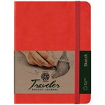 PENTALIC PENTALIC TRAVELER POCKET JOURNAL SKETCH 4X6 RED