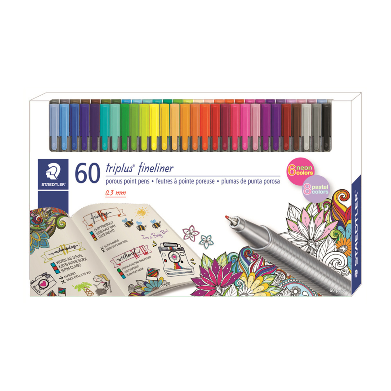 Staedtler TriPlus Fineliner Pens 60 PC