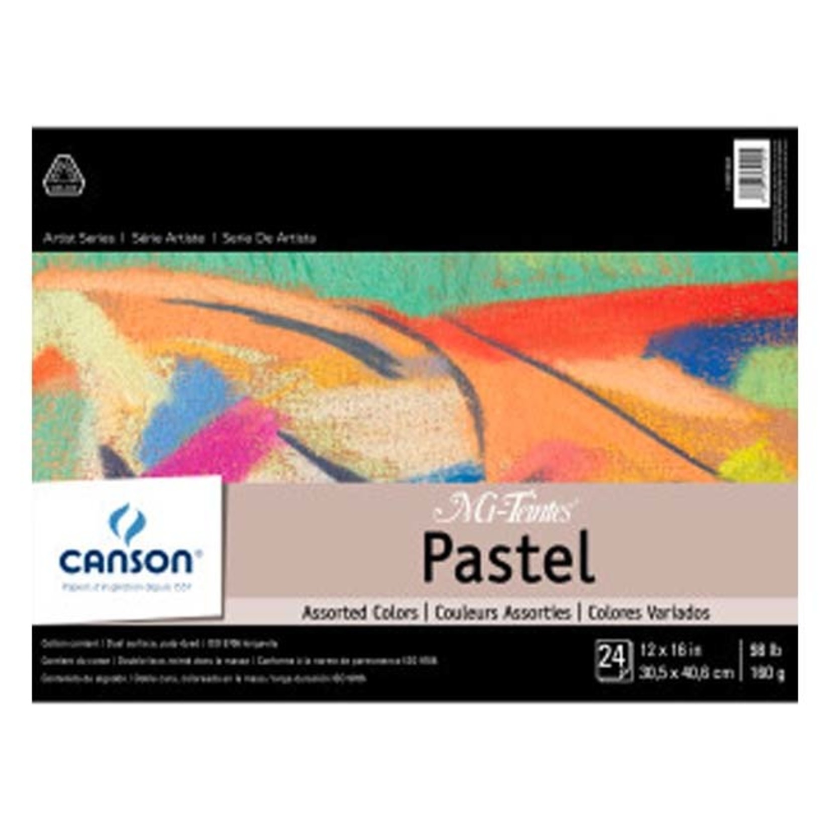 CANSON MI-TEINTES PASTEL PAD 12x16 ASSORTED COLOURS