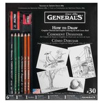 GENERAL'S HOW TO DRAW CHARCOAL AND GRAPHITE KIT 11PC
