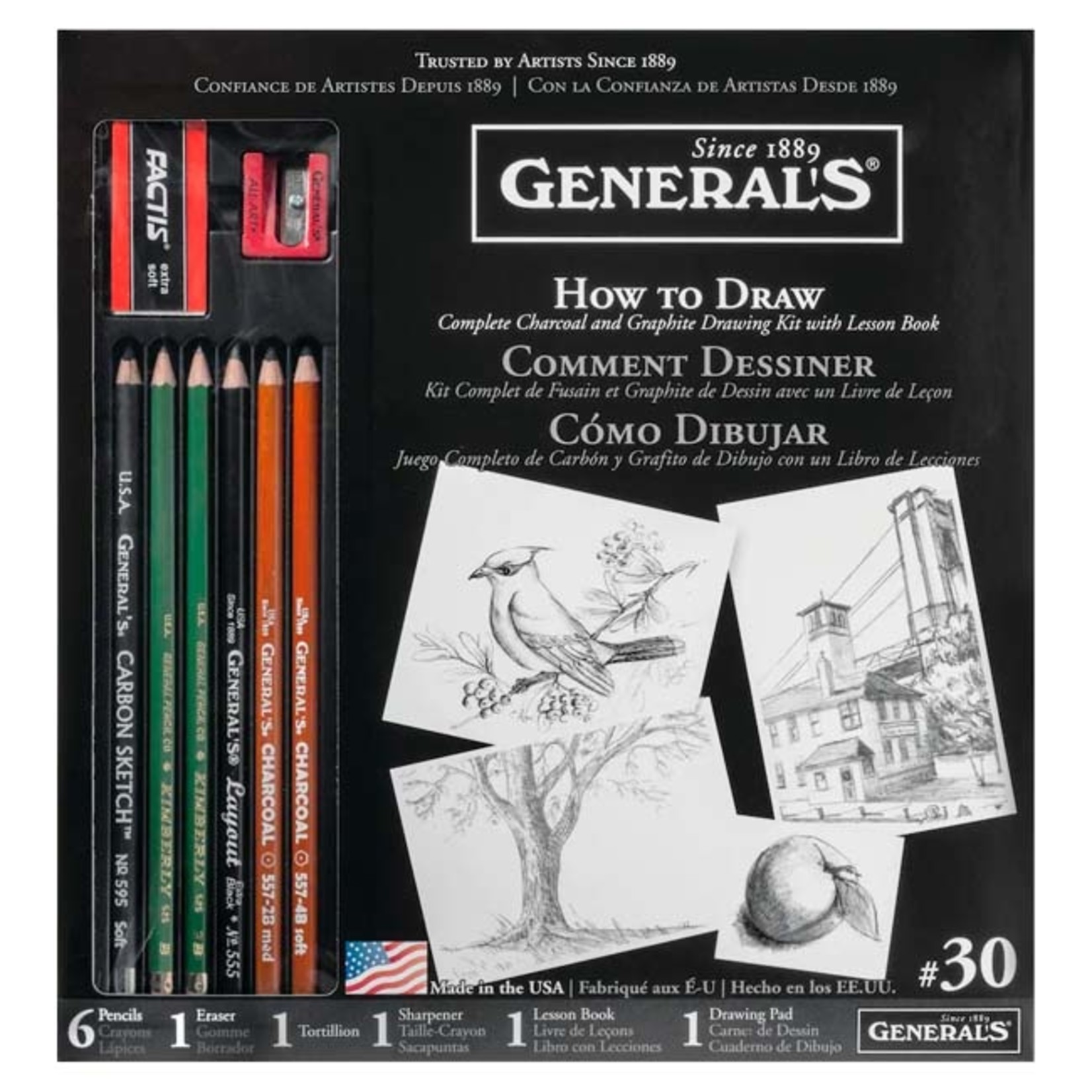 GENERAL'S HOW TO DRAW CHARCOAL AND GRAPHITE KIT