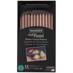 GENERAL'S MULI-PASTEL CHALK PENCILS 12/PK