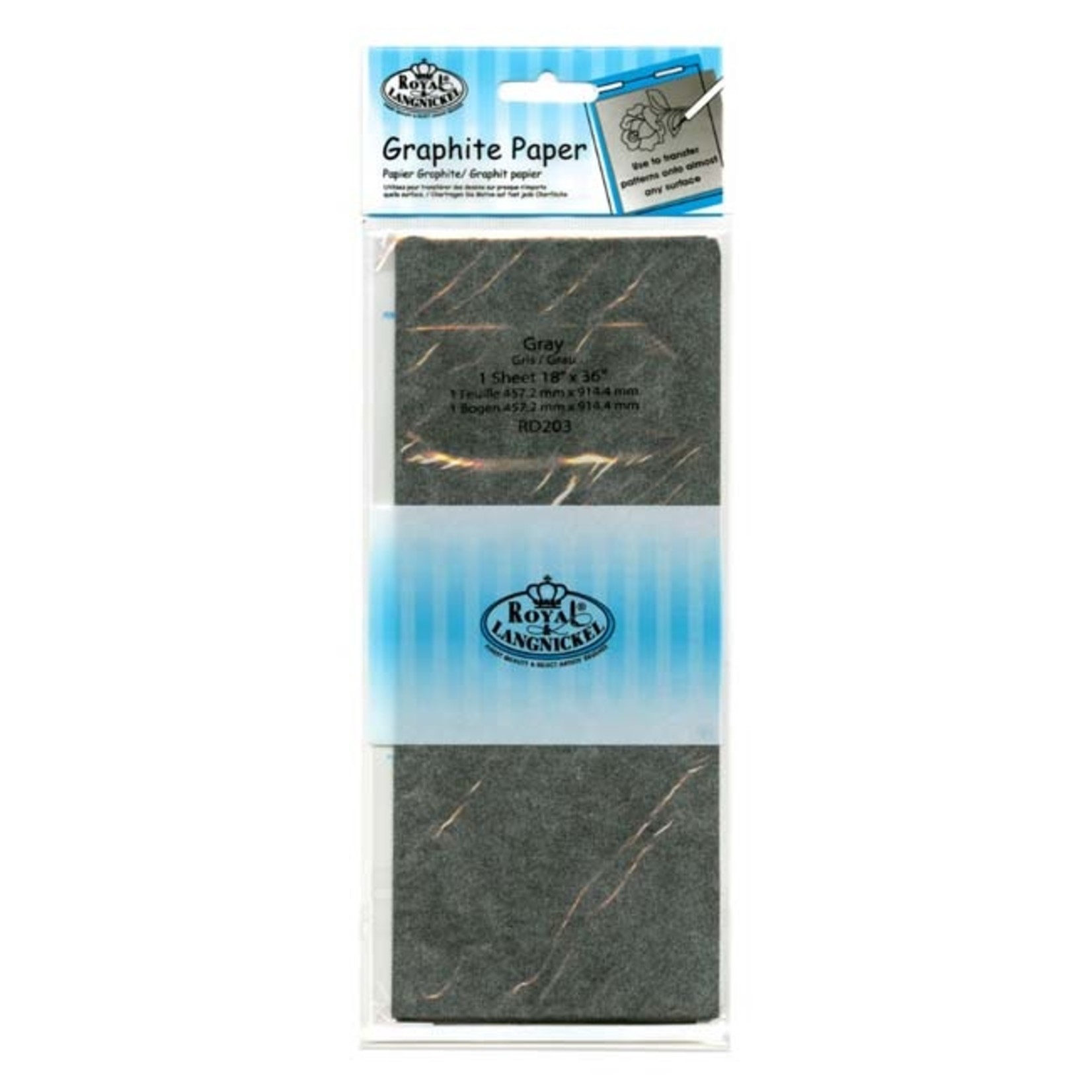 ROYAL LANGNICKEL ROYAL LANGNICKEL GRAPHITE TRANSFER PAPER 18" X 36" GRAY