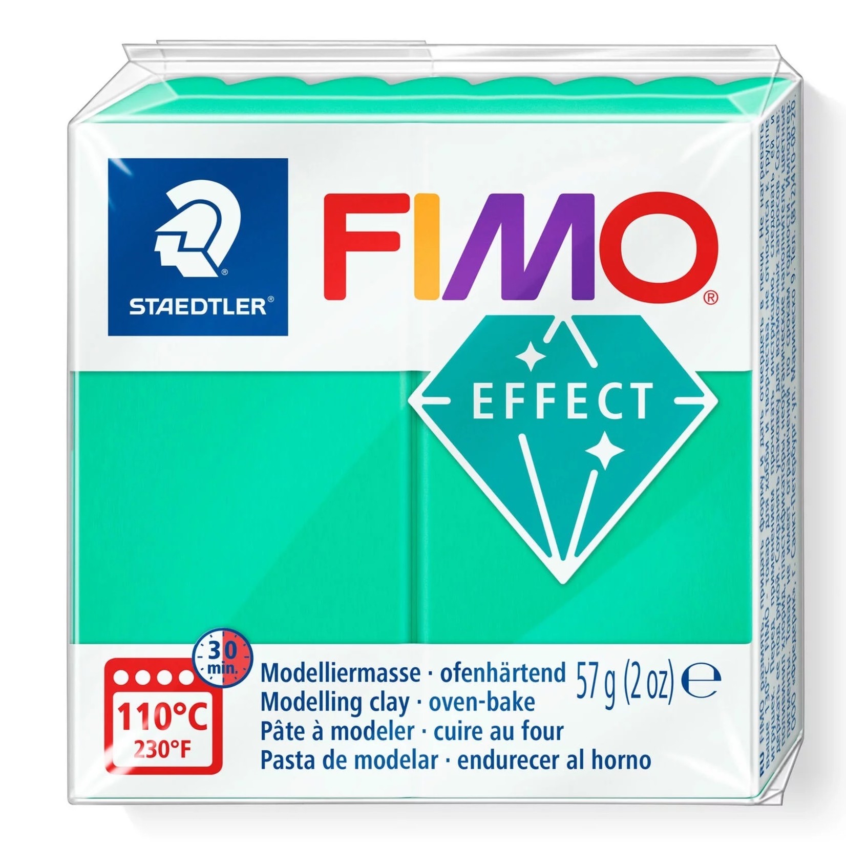 STAEDTLER FIMO EFFECT TRANSLUCENT 504 GREEN DISC