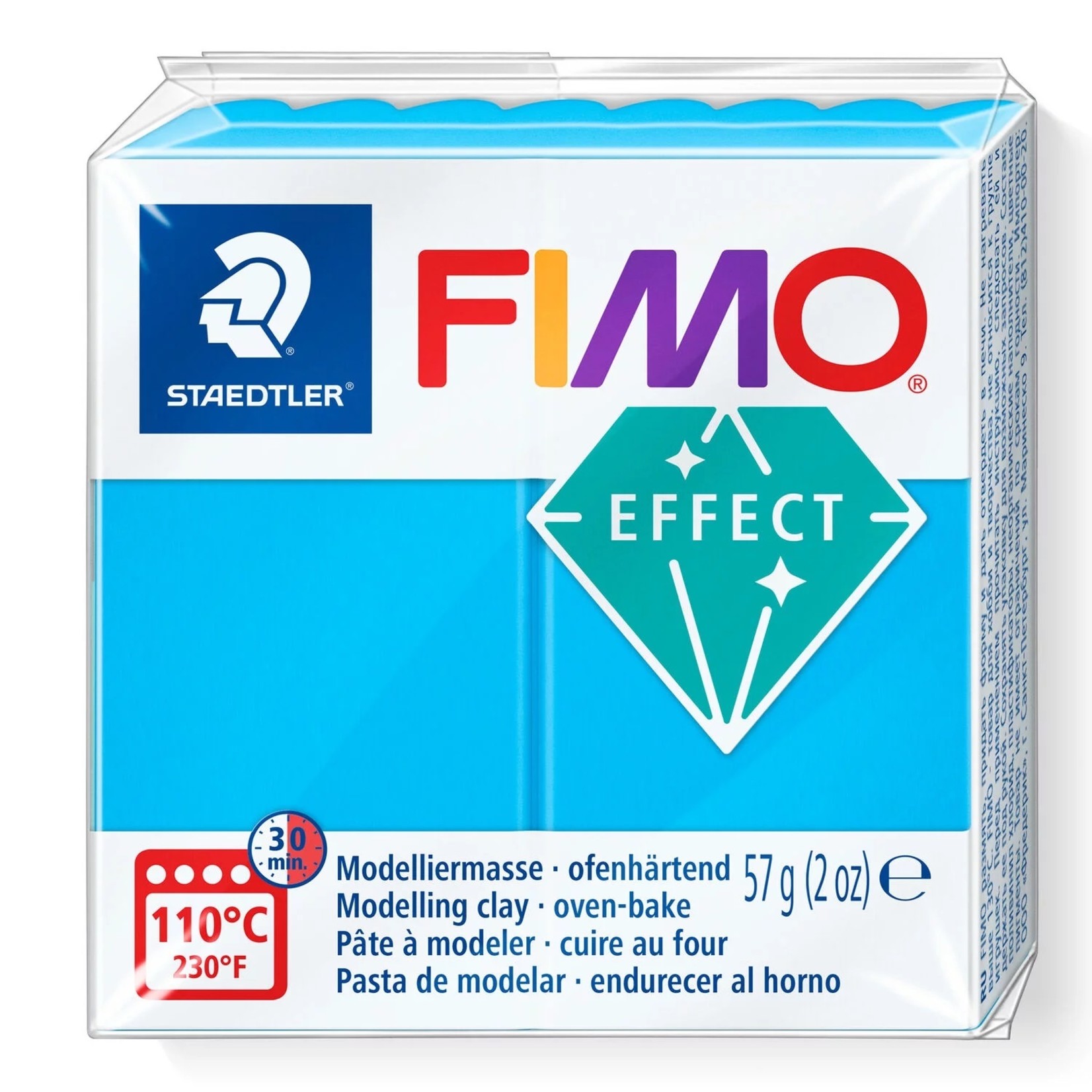 STAEDTLER FIMO EFFECT TRANSLUCENT 374 BLUE DISC