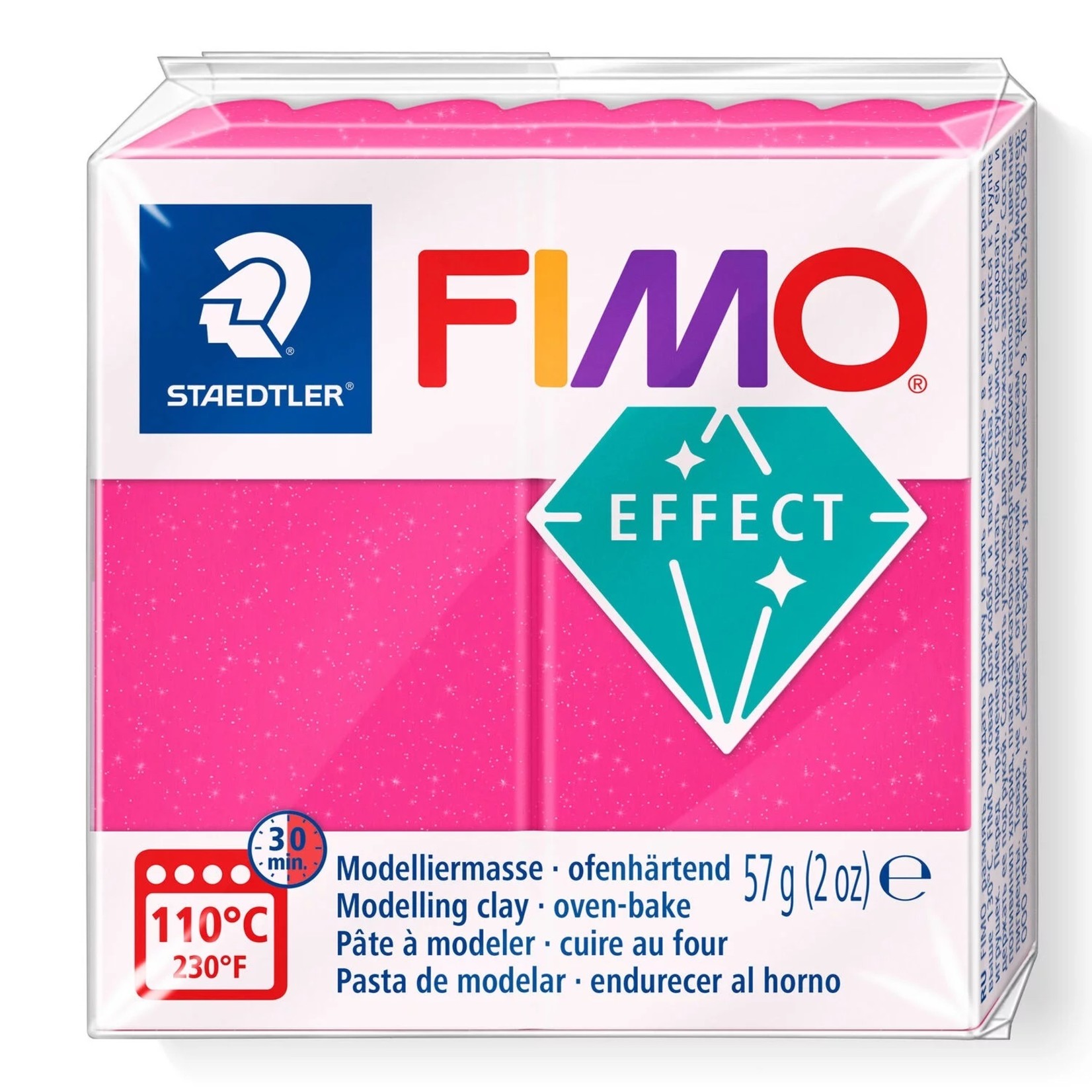 STAEDTLER FIMO EFFECT GEMSTONE 286 RUBY QUARTZ DISC