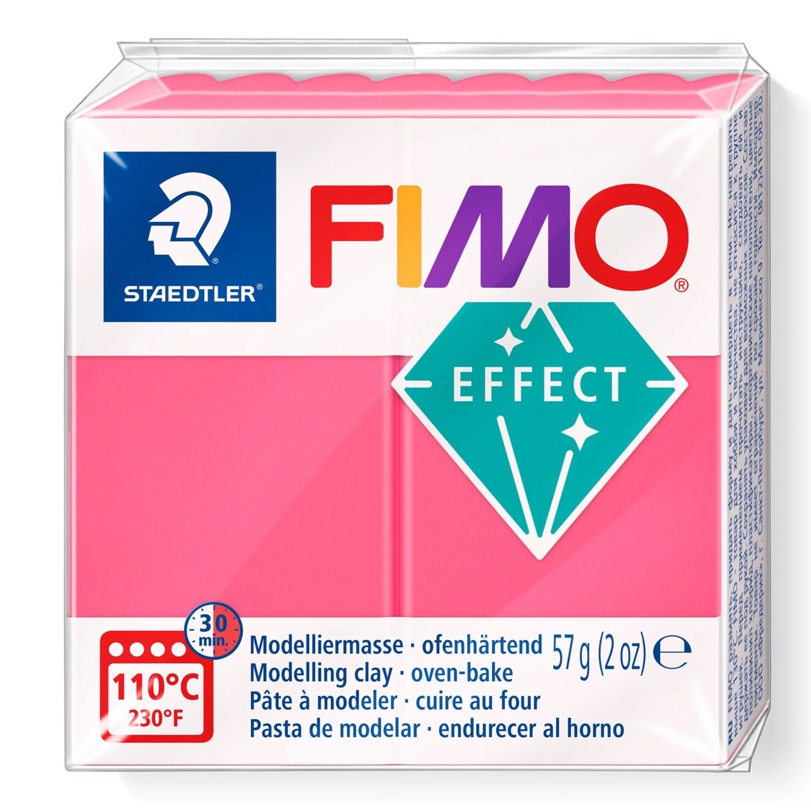 STAEDTLER FIMO EFFECT TRANSLUCENT 204 RED DISC