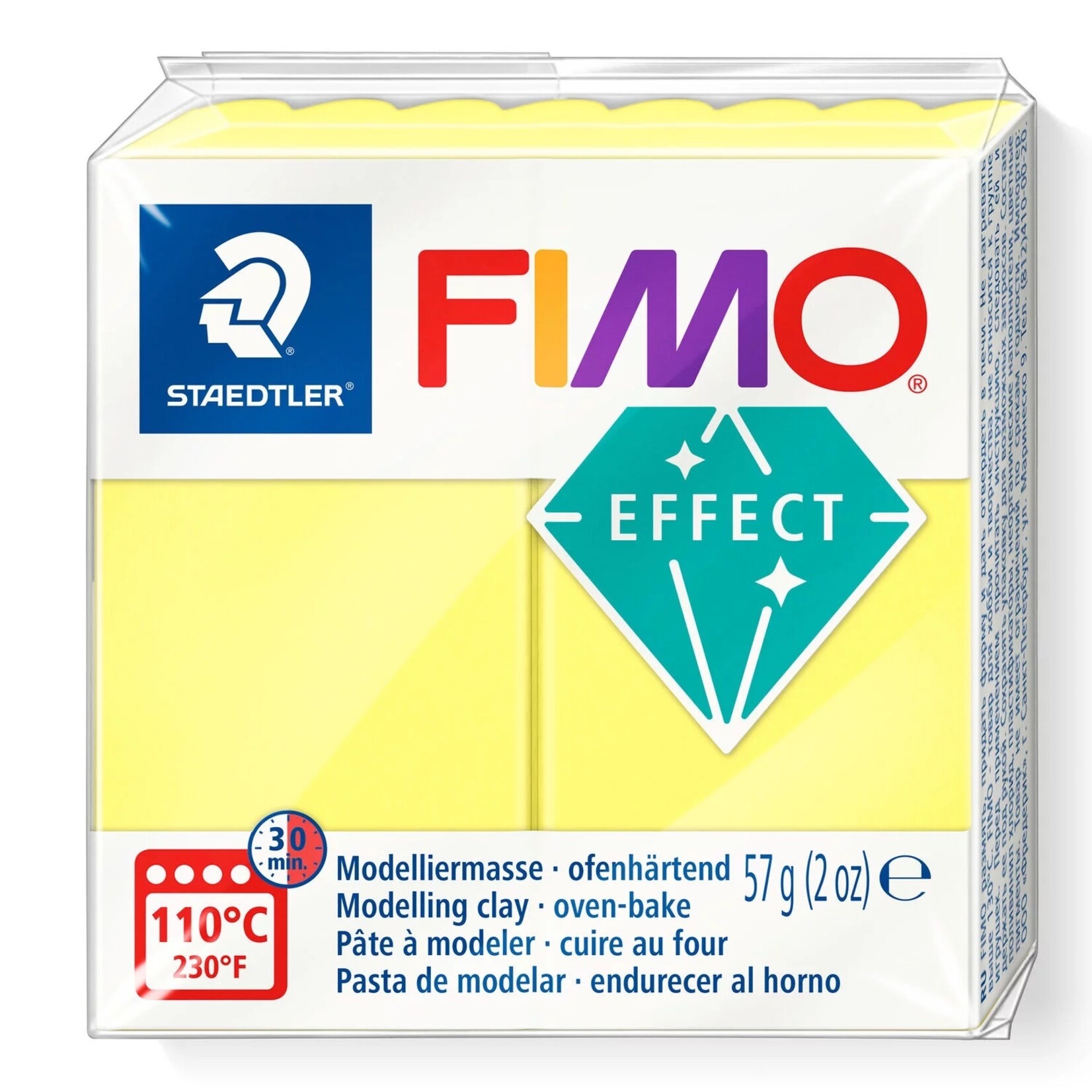STAEDTLER FIMO EFFECT TRANSLUCENT 104 YELLOW DISC
