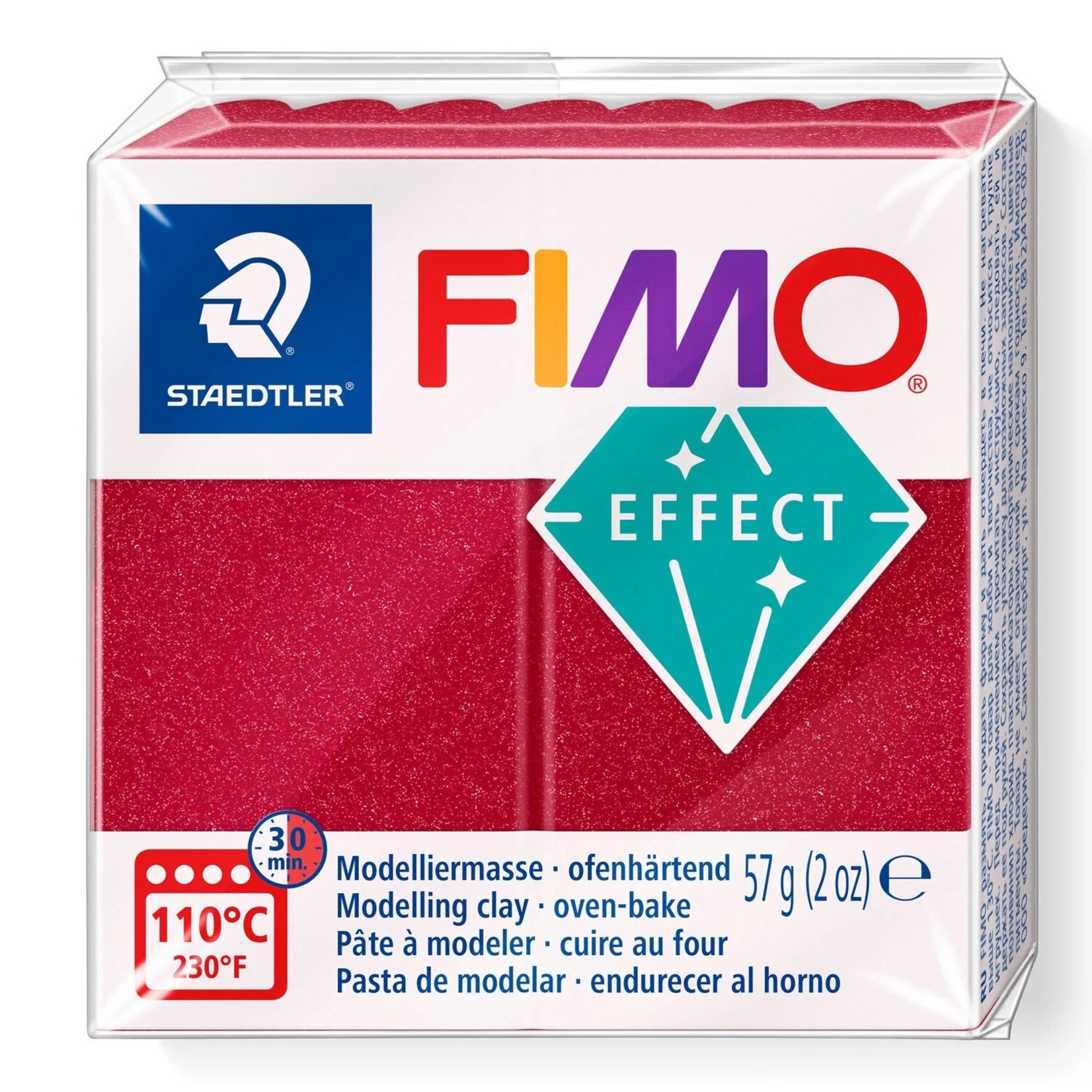 STAEDTLER FIMO EFFECT METALLIC 28 RUBY RED DISC