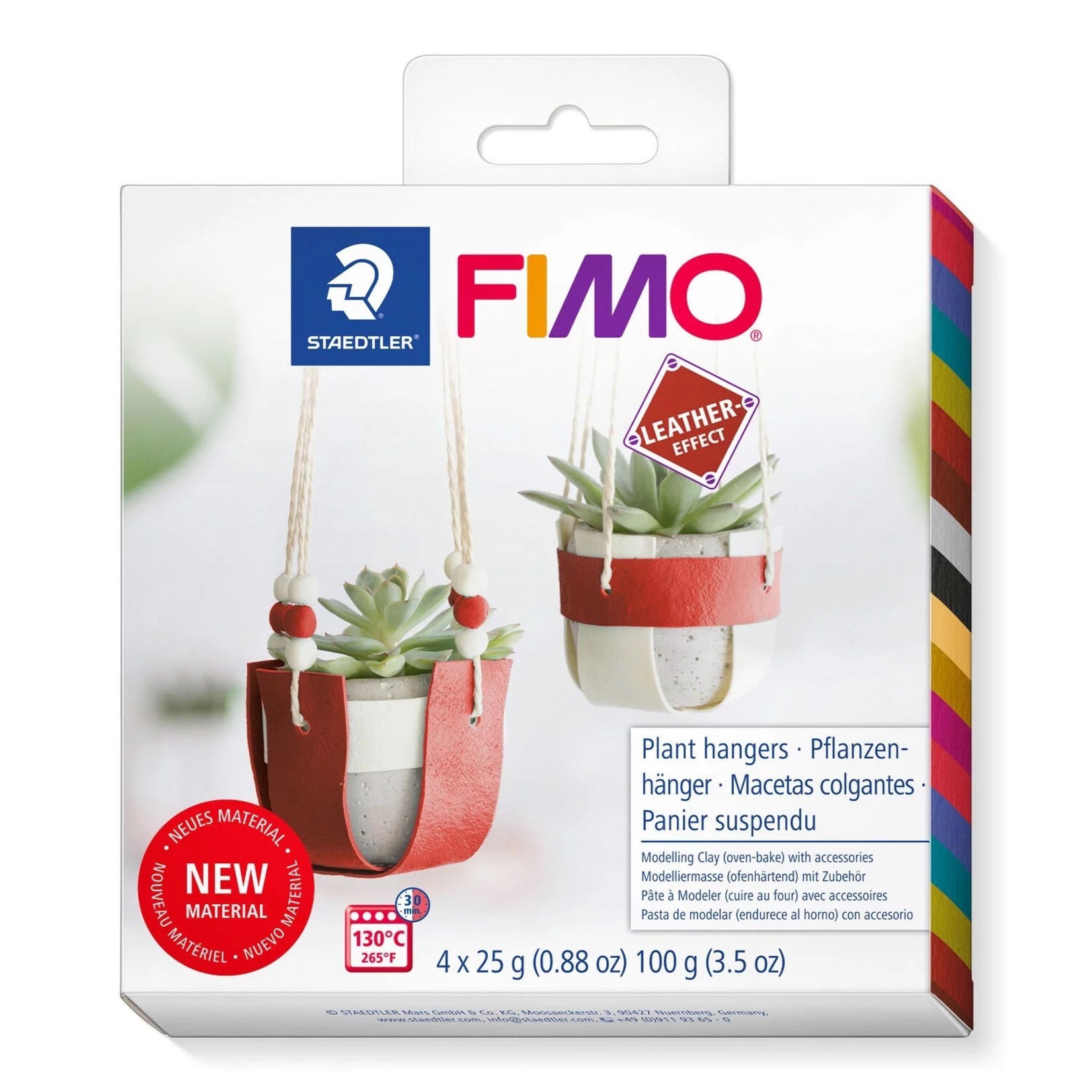 FIMO EFFECT LEATHER KIT PLANT HANGERS RED/WHITE