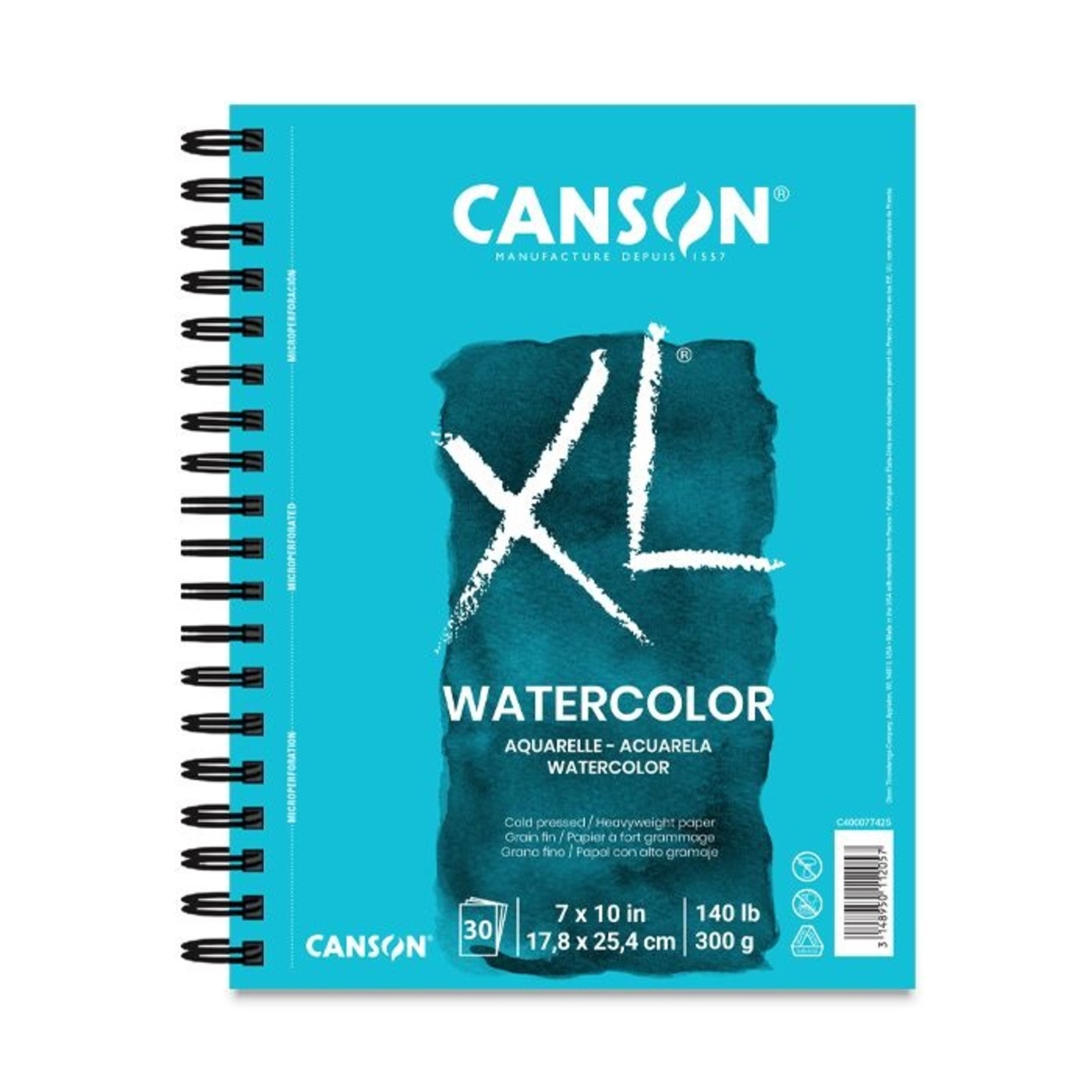 CANSON CANSON XL WATERCOLOUR PAD 140LB 7X10 COIL BOUND 30/SHEET