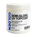 GOLDEN GOLDEN ACRYLIC MEDIUM UV TOPCOAT SEMI-GLOSS 8OZ