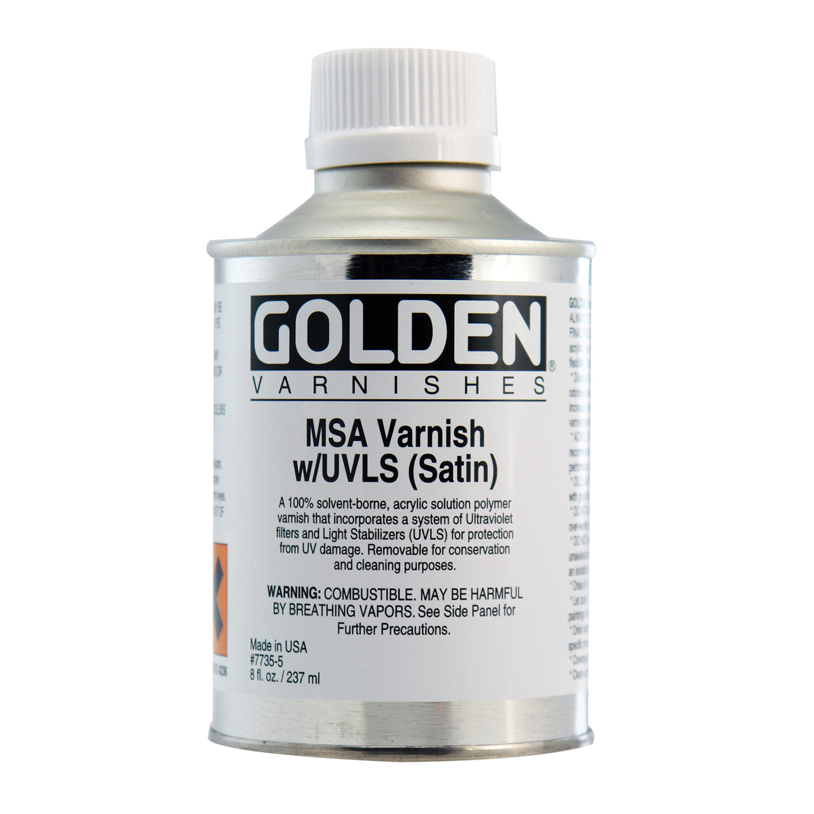 GOLDEN GOLDEN ACRYLIC MEDIUM MSA VARNISH W/ UVLS SATIN 8OZ