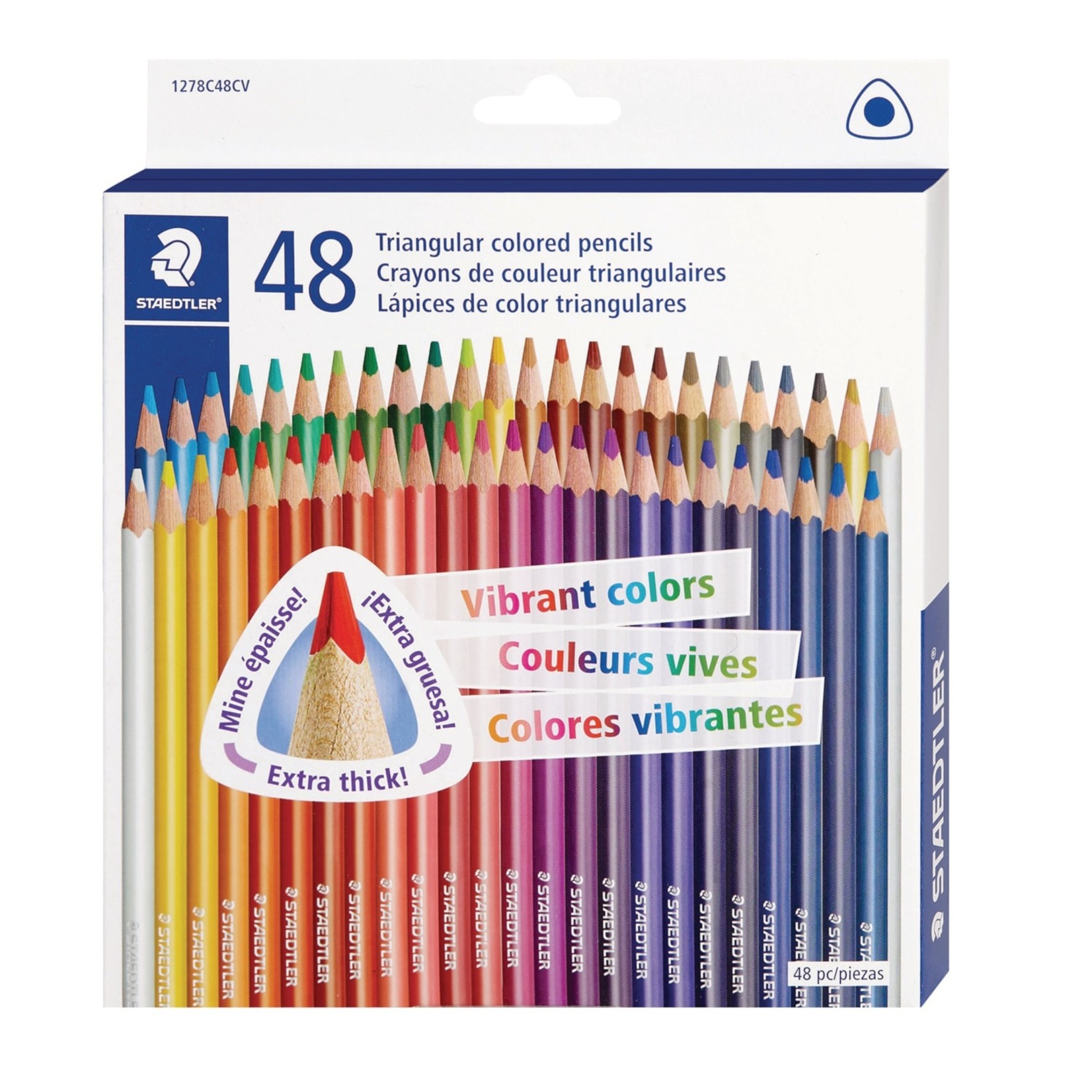 BULK - STAEDTLER TRIANGULAR COLOURED PENCILS SET/48