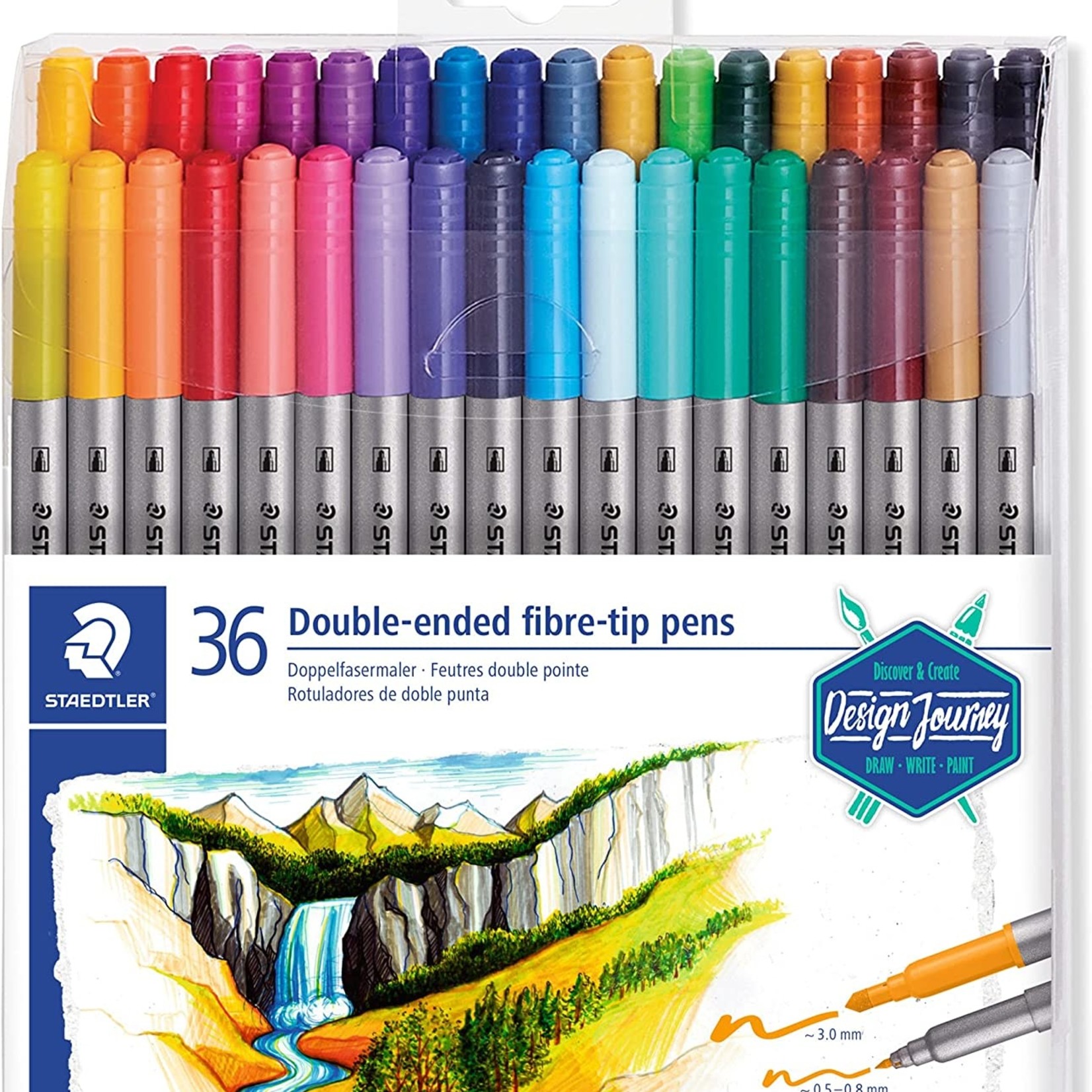 BULK - STAEDTLER DOUBLE ENDED MARKERS SET/36