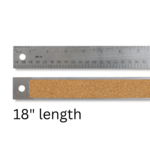 BULK - STAINLESS STEEL CORK BACK RULER 18"