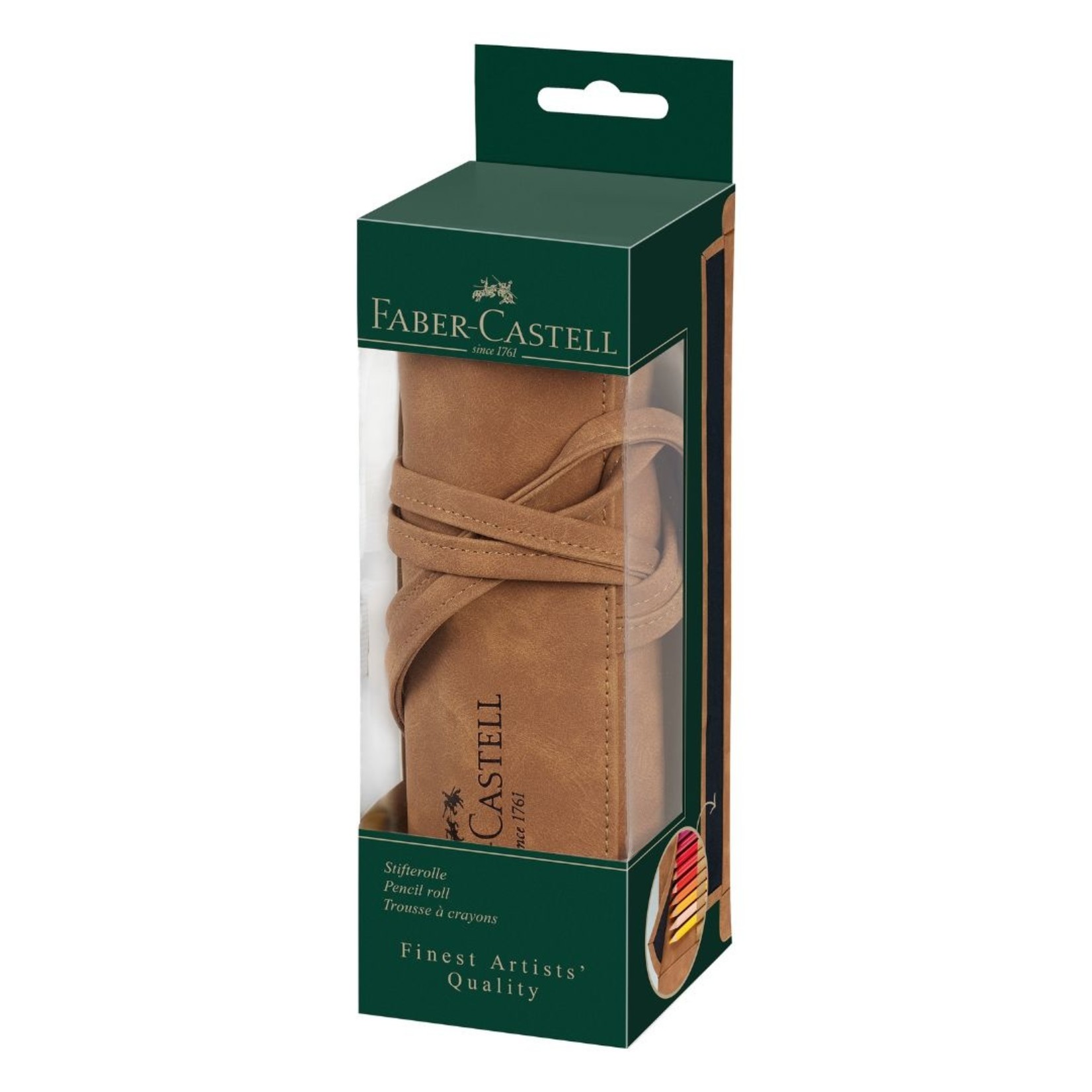 FABER CASTELL PENCIL ROLL TAN LEATHER 45/PC