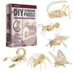 HANDS CRAFT DIY 3D WOODEN PUZZLE SET/6 INSECTS & ARACHNIDS