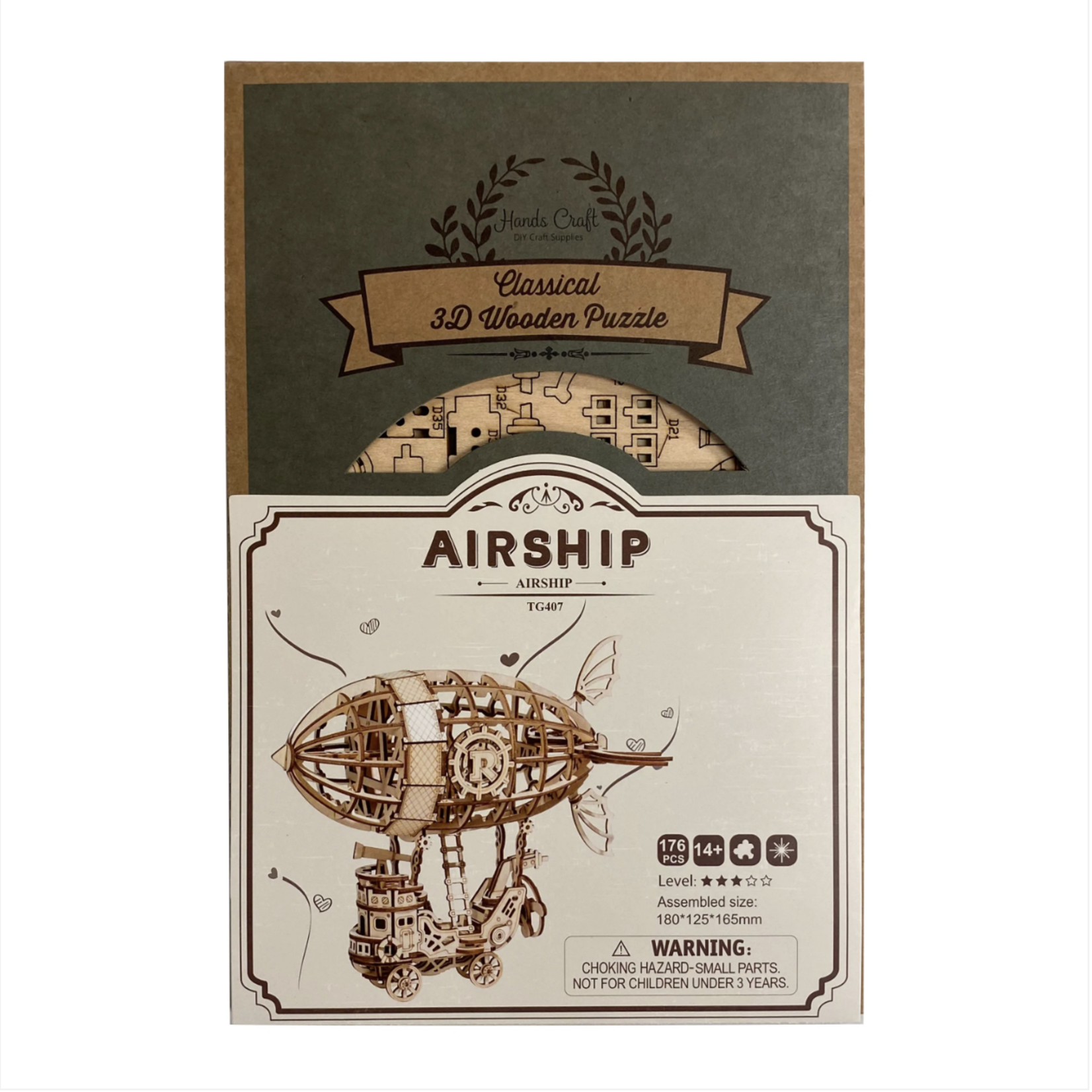 HANDS CRAFT CLASSICAL 3D WOODEN PUZZLE AIRSHIP