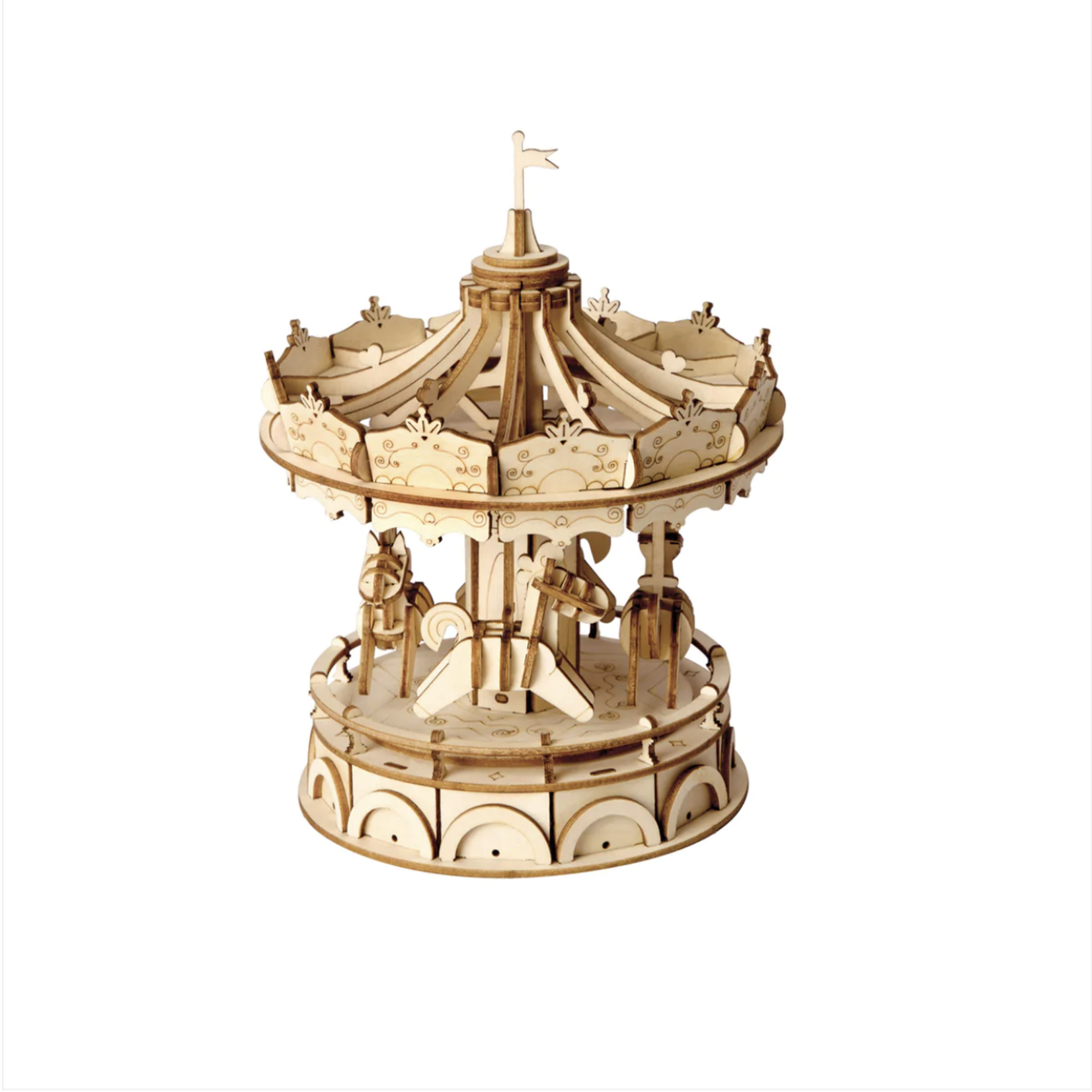HANDS CRAFT CLASSICAL 3D WOODEN PUZZLE MERRY GO ROUND